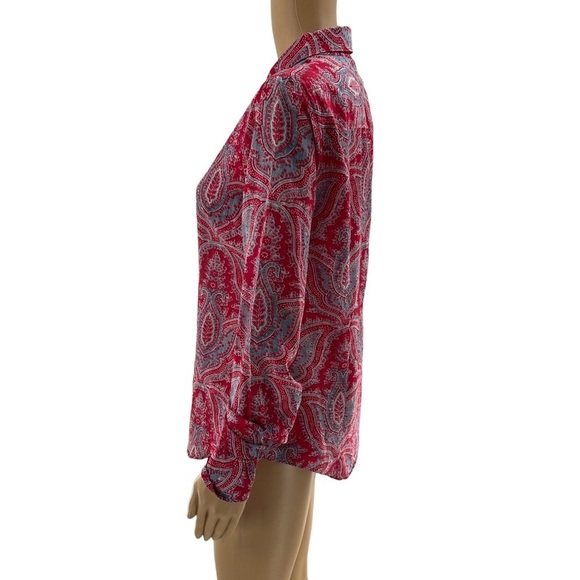 J Crew Paisley Long Sleeve Button Down Blouse Size S - Picture 2 of 6